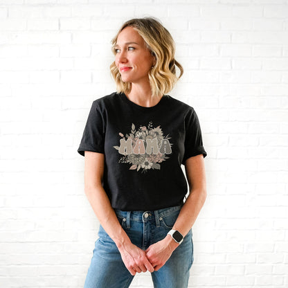 Vintage Floral Mama Tee Shirts For Women - Christian Shirts for Women - Religious Tee Shirts