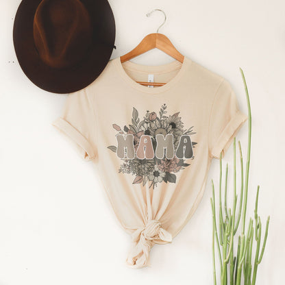 Vintage Floral Mama Tee Shirts For Women - Christian Shirts for Women - Religious Tee Shirts