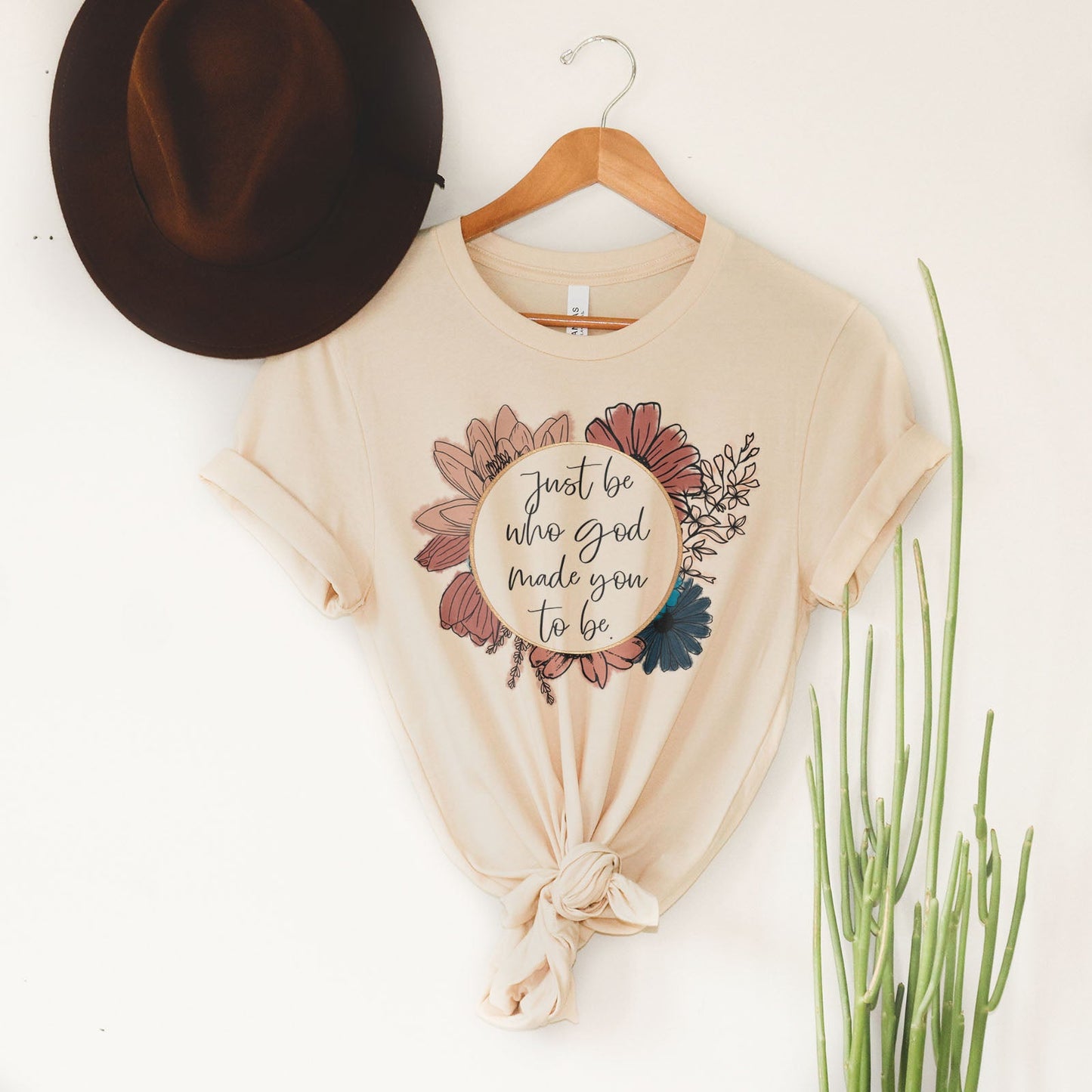 Vintage Just Be Who God Made You To Be Tee Shirts For Women - Christian Shirts for Women - Religious Tee Shirts