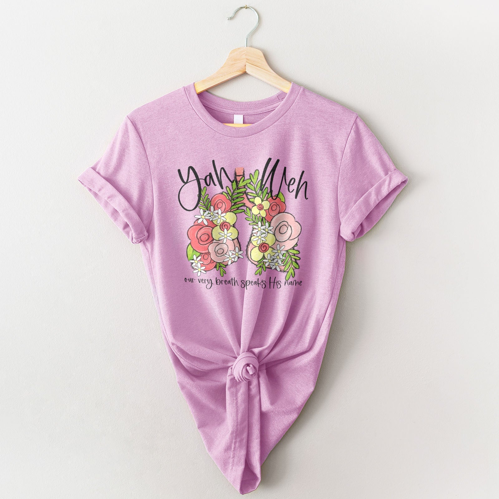 Yah Weh Our Very Breath Speaks His Name Tee Shirts For Women - Christian Shirts for Women - Religious Tee Shirts