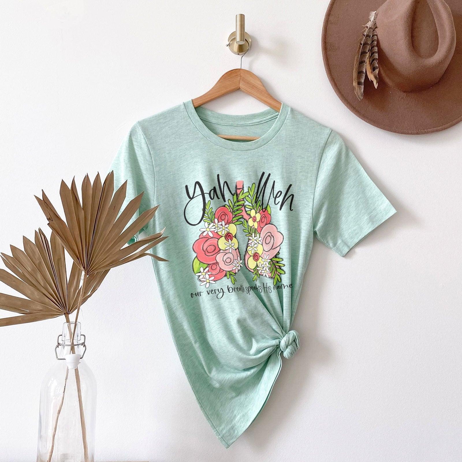 Yah Weh Our Very Breath Speaks His Name Tee Shirts For Women - Christian Shirts for Women - Religious Tee Shirts