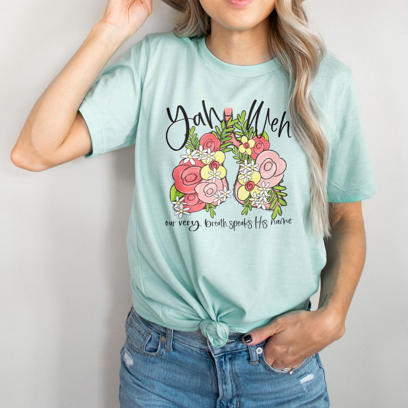 Yah Weh Our Very Breath Speaks His Name Tee Shirts For Women - Christian Shirts for Women - Religious Tee Shirts