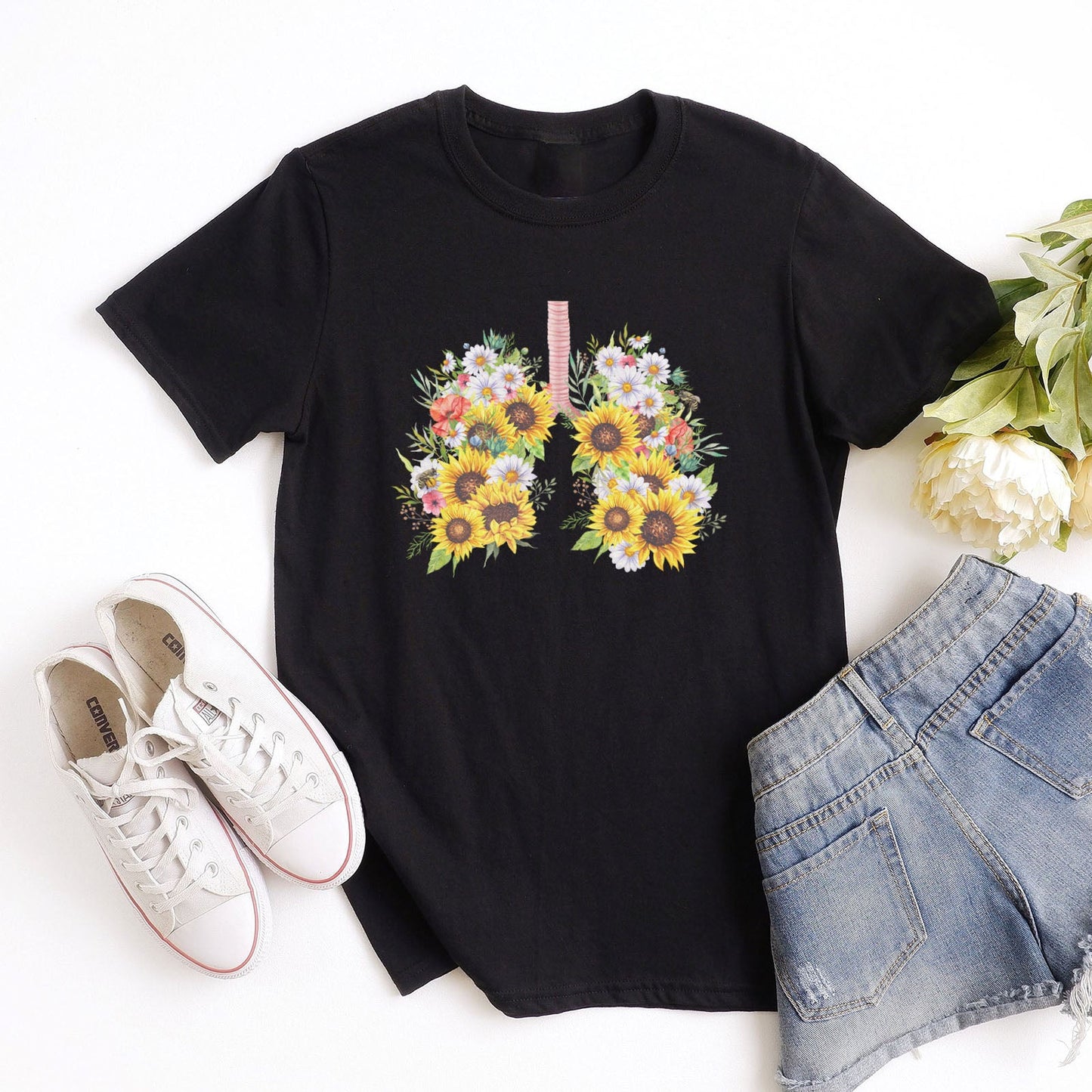 Yah Weh Sunflower Tee Shirts For Women - Christian Shirts for Women - Religious Tee Shirts