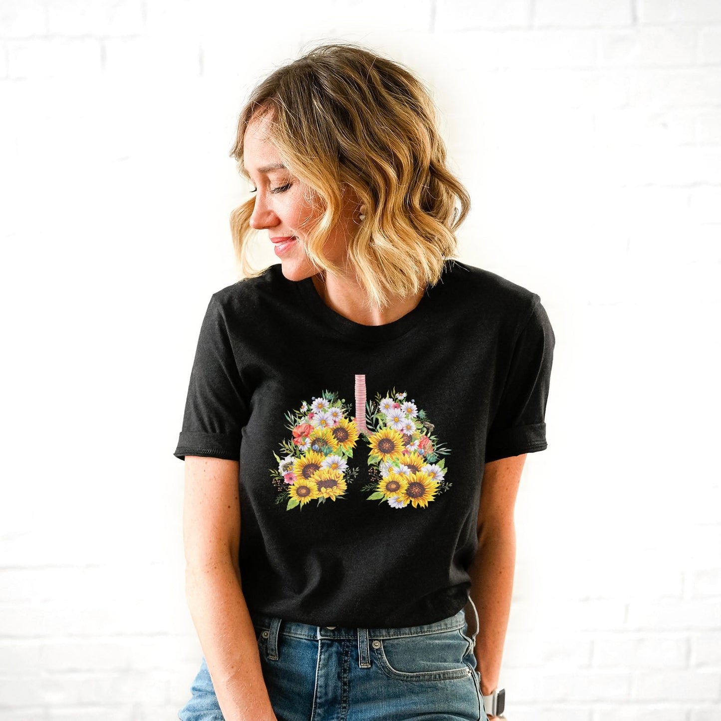 Yah Weh Sunflower Tee Shirts For Women - Christian Shirts for Women - Religious Tee Shirts