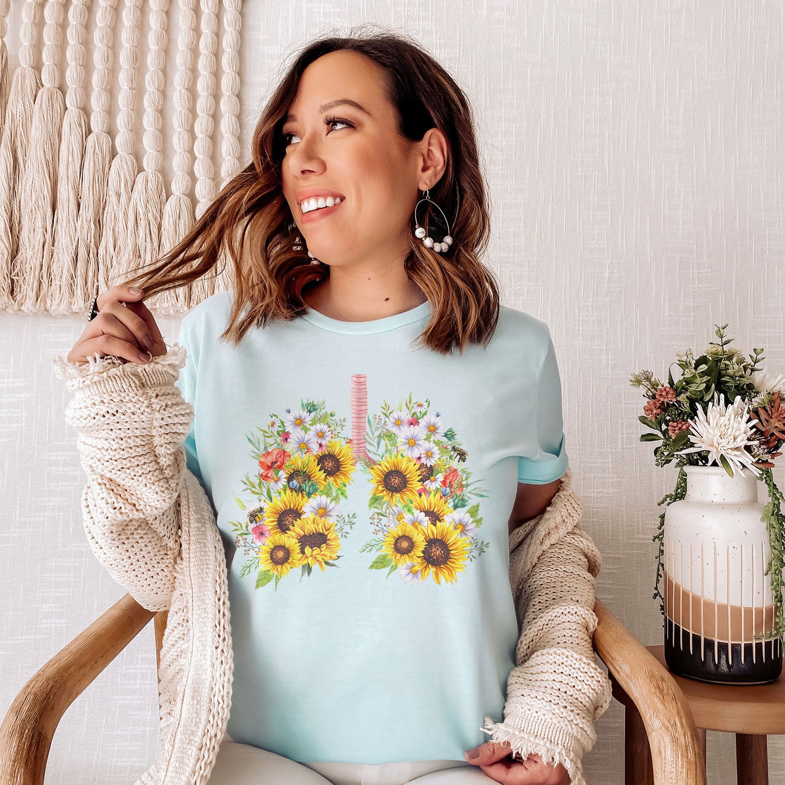 Yah Weh Sunflower Tee Shirts For Women - Christian Shirts for Women - Religious Tee Shirts