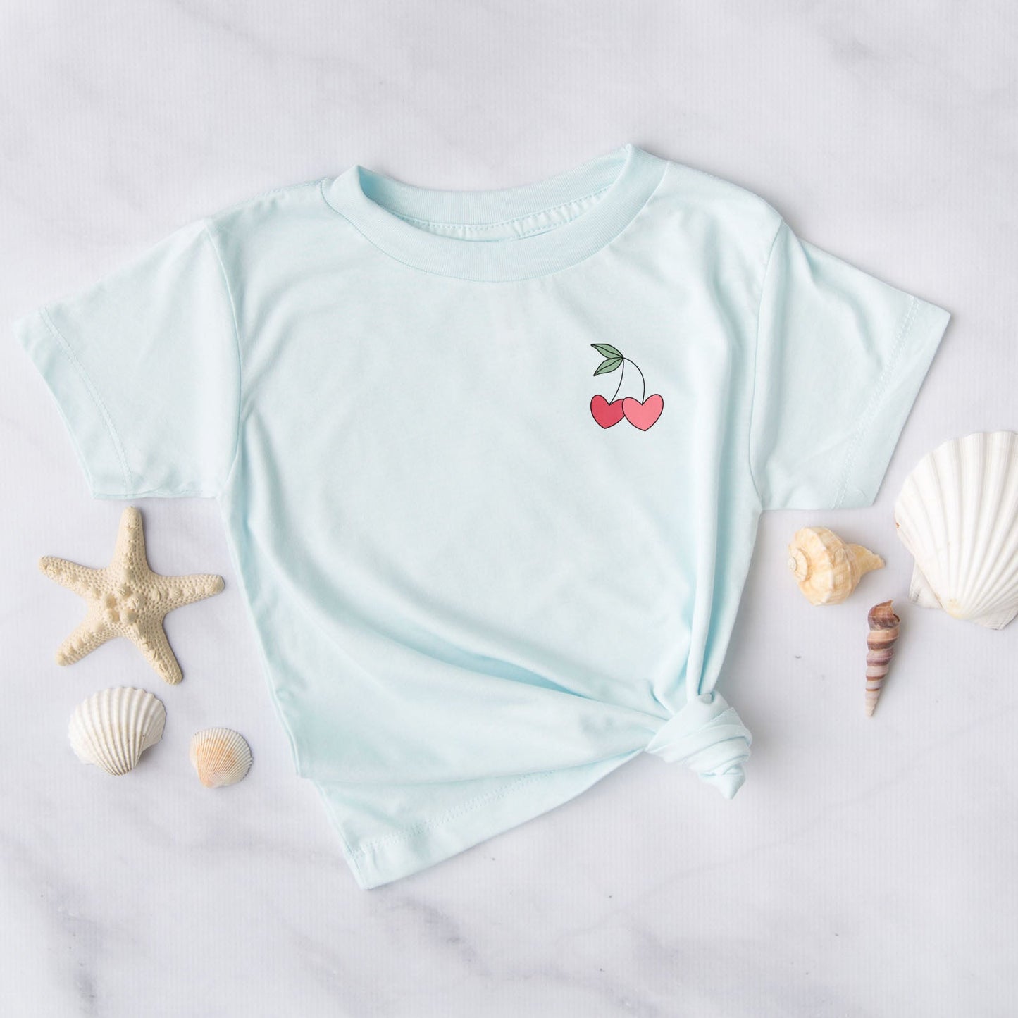 Cherry Hearts Badge Tee Shirts For Women - Christian Shirts for Women - Religious Tee Shirts