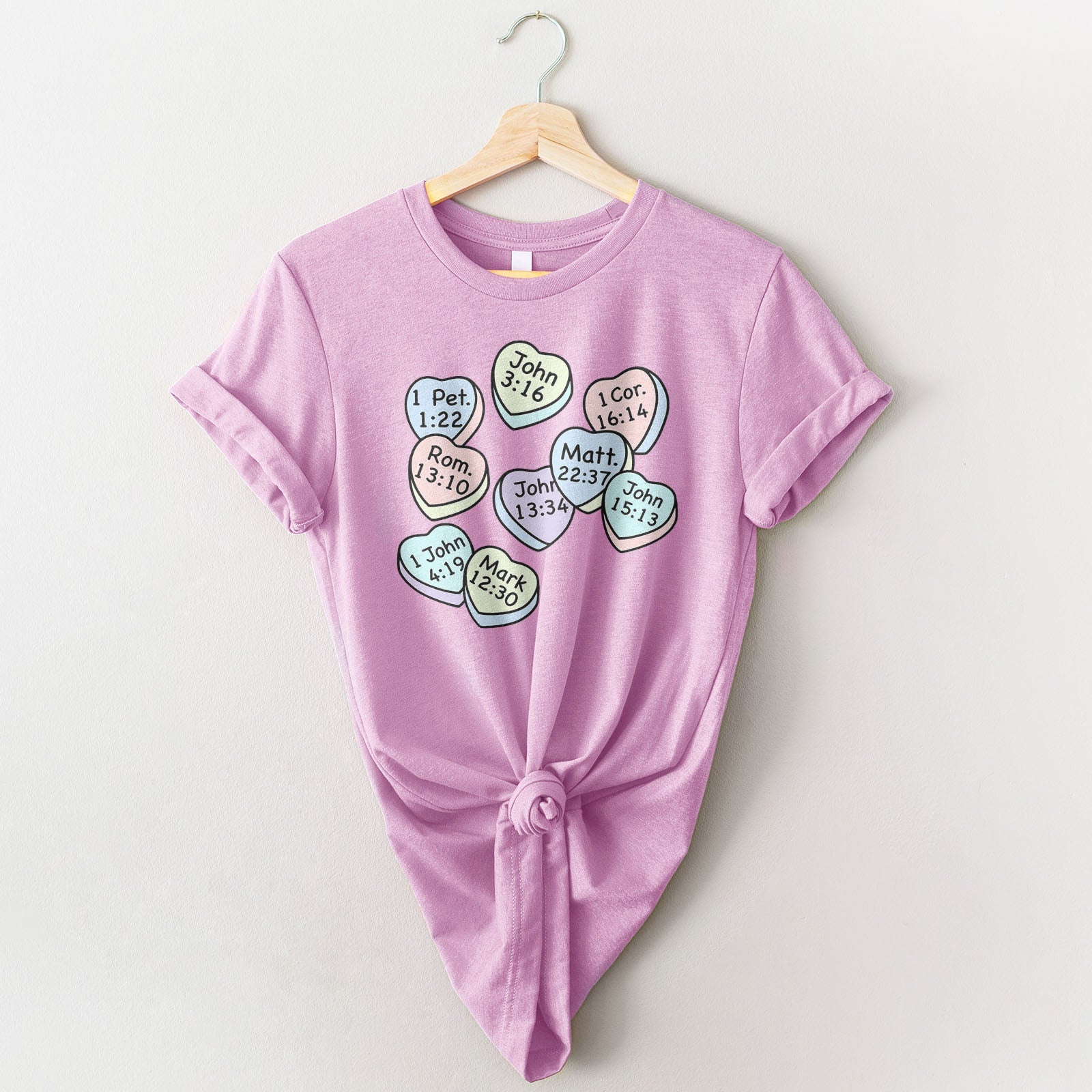 Conversation Hearts Tee Shirts For Women - Christian Shirts for Women - Religious Tee Shirts