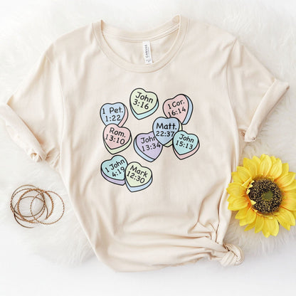 Conversation Hearts Tee Shirts For Women - Christian Shirts for Women - Religious Tee Shirts