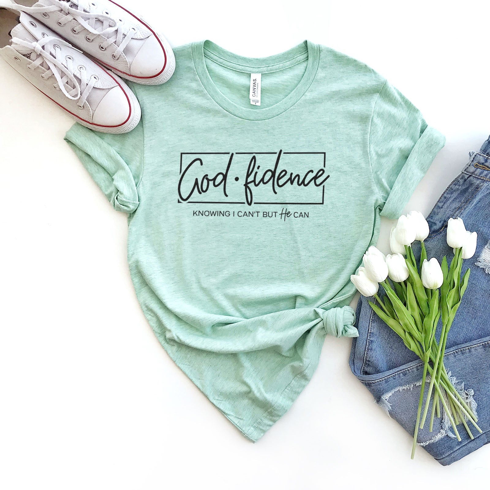 Godfidence Tee Shirts For Women - Christian Shirts for Women - Religious Tee Shirts