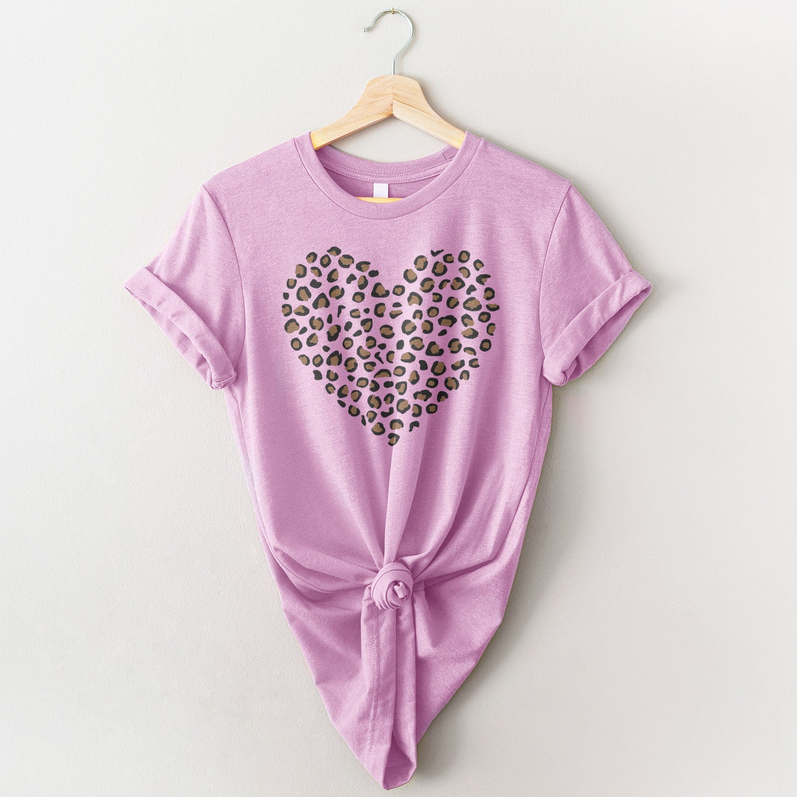 Leopard Heart Tee Shirts For Women - Christian Shirts for Women - Religious Tee Shirts