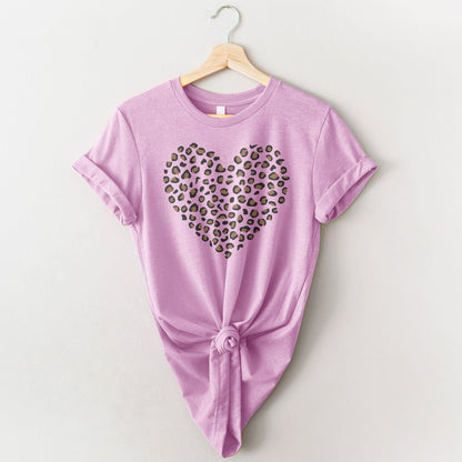 Leopard Heart Tee Shirts For Women - Christian Shirts for Women - Religious Tee Shirts