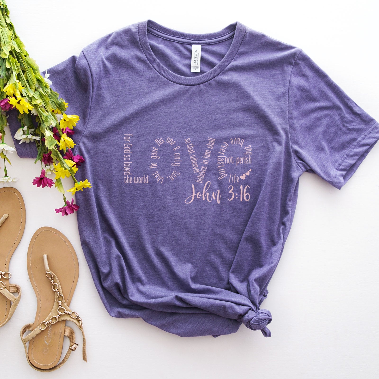 Love John 3:16 Tee Shirts For Women - Christian Shirts for Women - Religious Tee Shirts