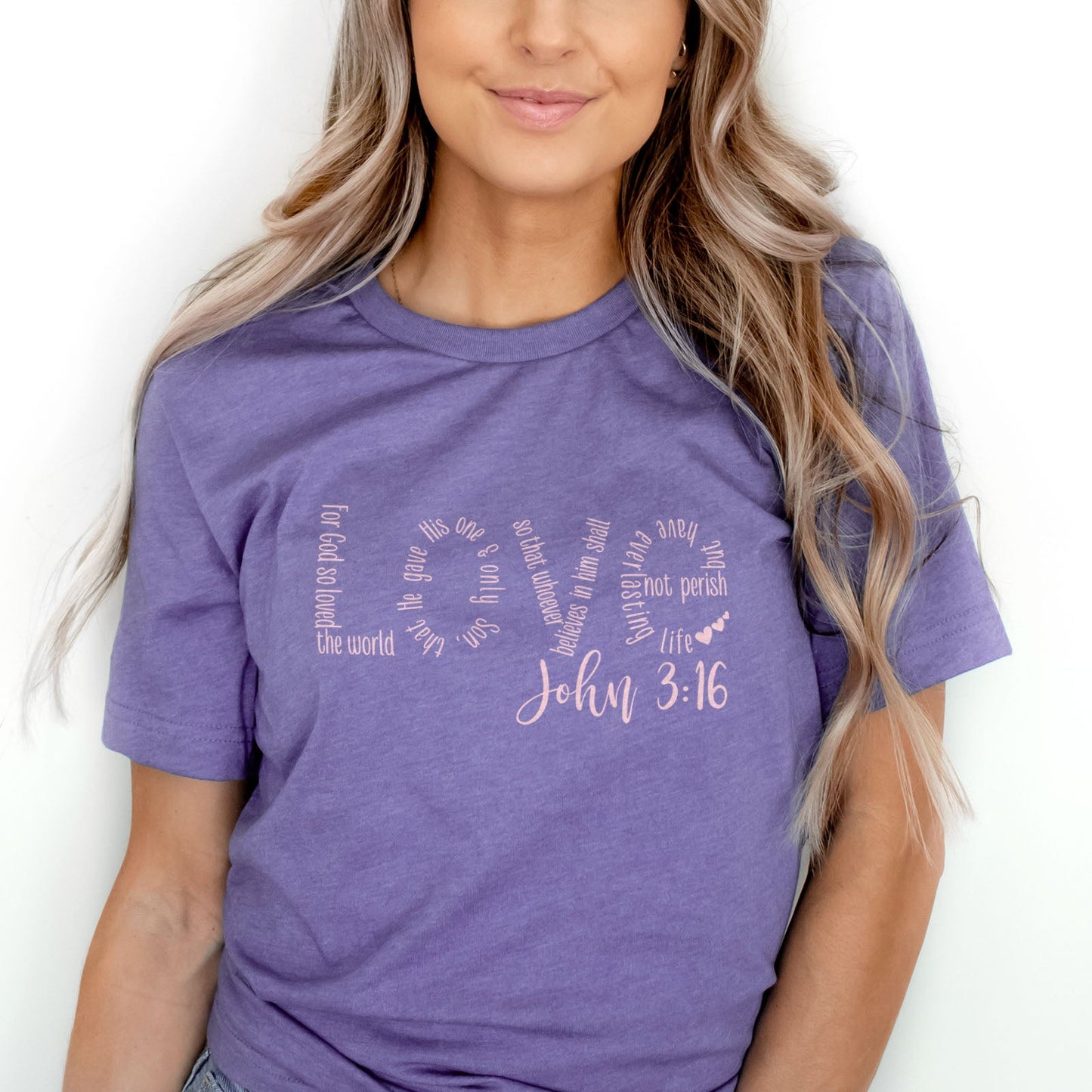 Love John 3:16 Tee Shirts For Women - Christian Shirts for Women - Religious Tee Shirts