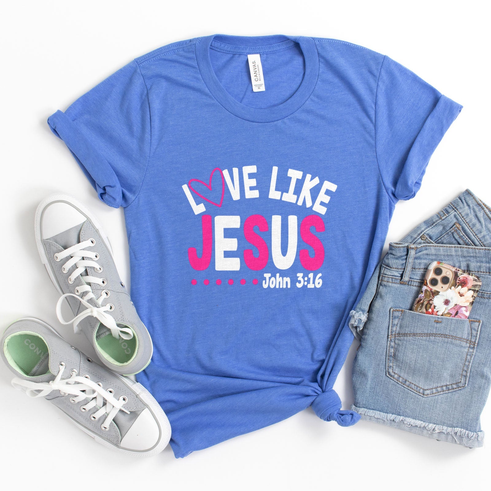 Love Like Jesus John 3:16 Tee Shirts For Women - Christian Shirts for Women - Religious Tee Shirts