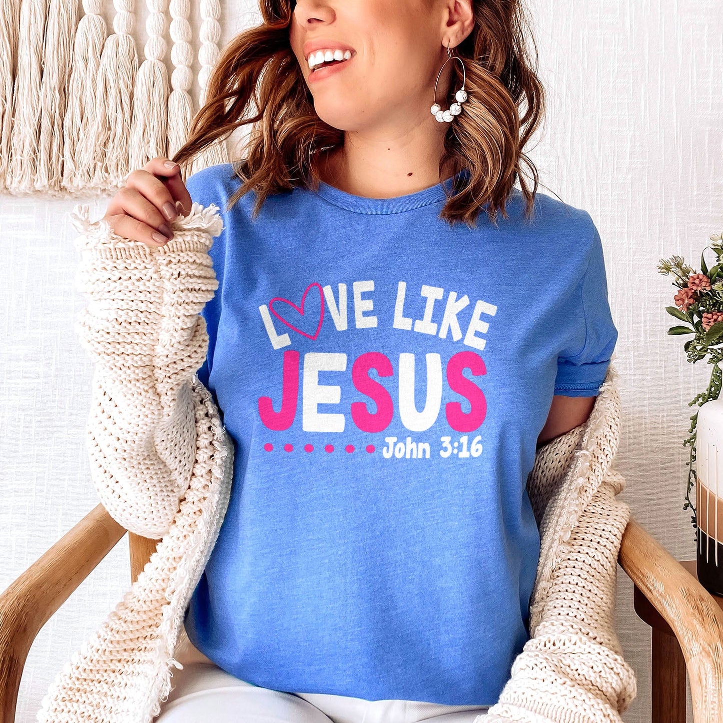 Love Like Jesus John 3:16 Tee Shirts For Women - Christian Shirts for Women - Religious Tee Shirts