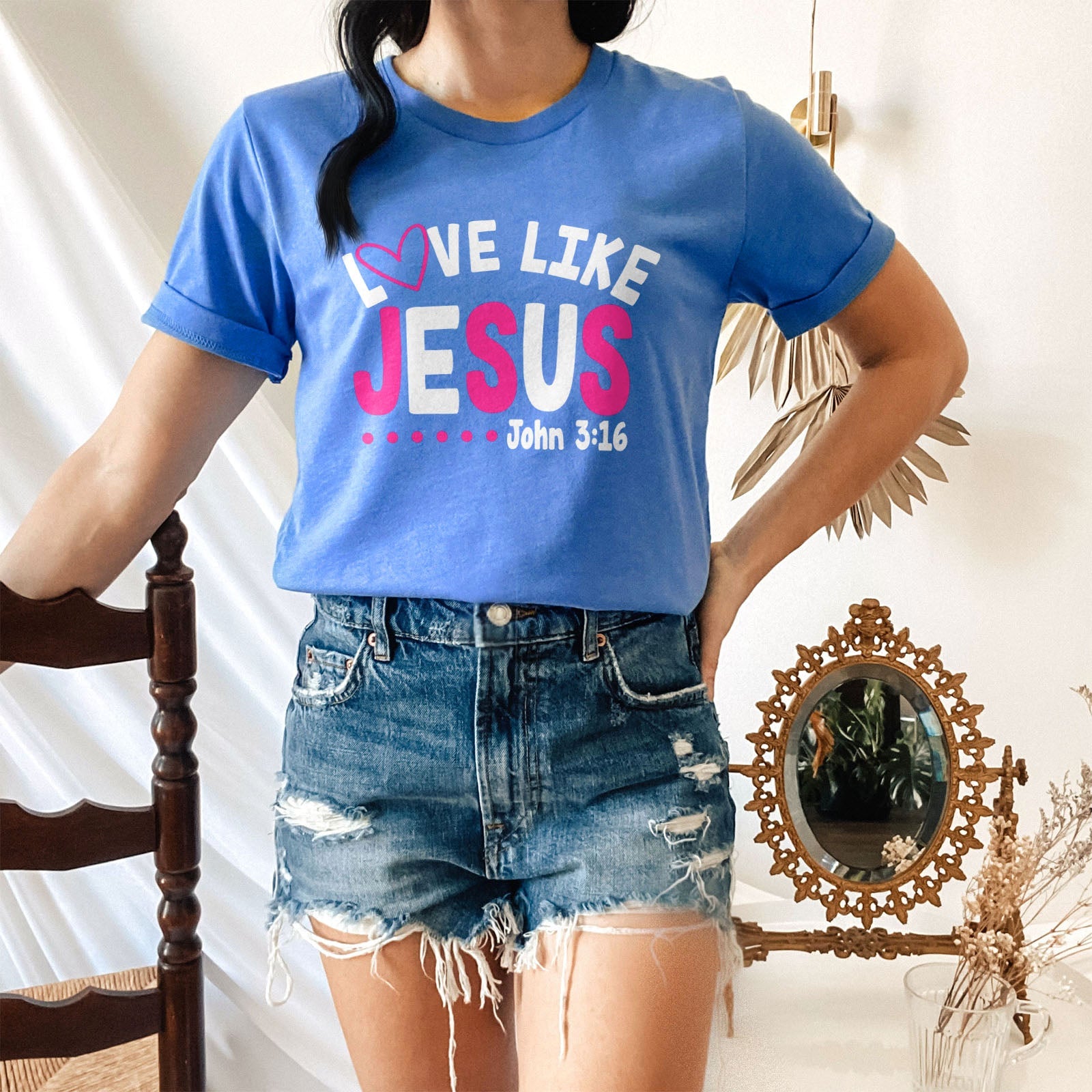 Love Like Jesus John 3:16 Tee Shirts For Women - Christian Shirts for Women - Religious Tee Shirts