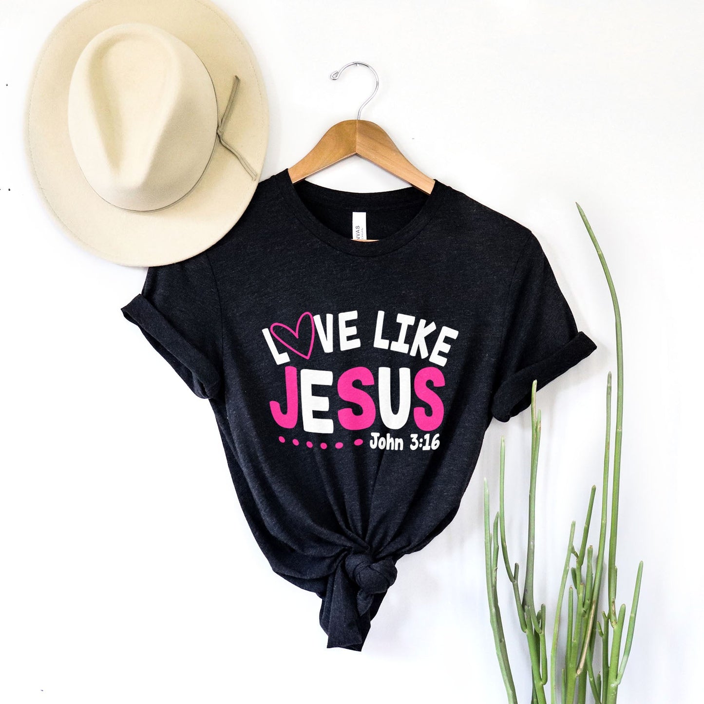 Love Like Jesus John 3:16 Tee Shirts For Women - Christian Shirts for Women - Religious Tee Shirts