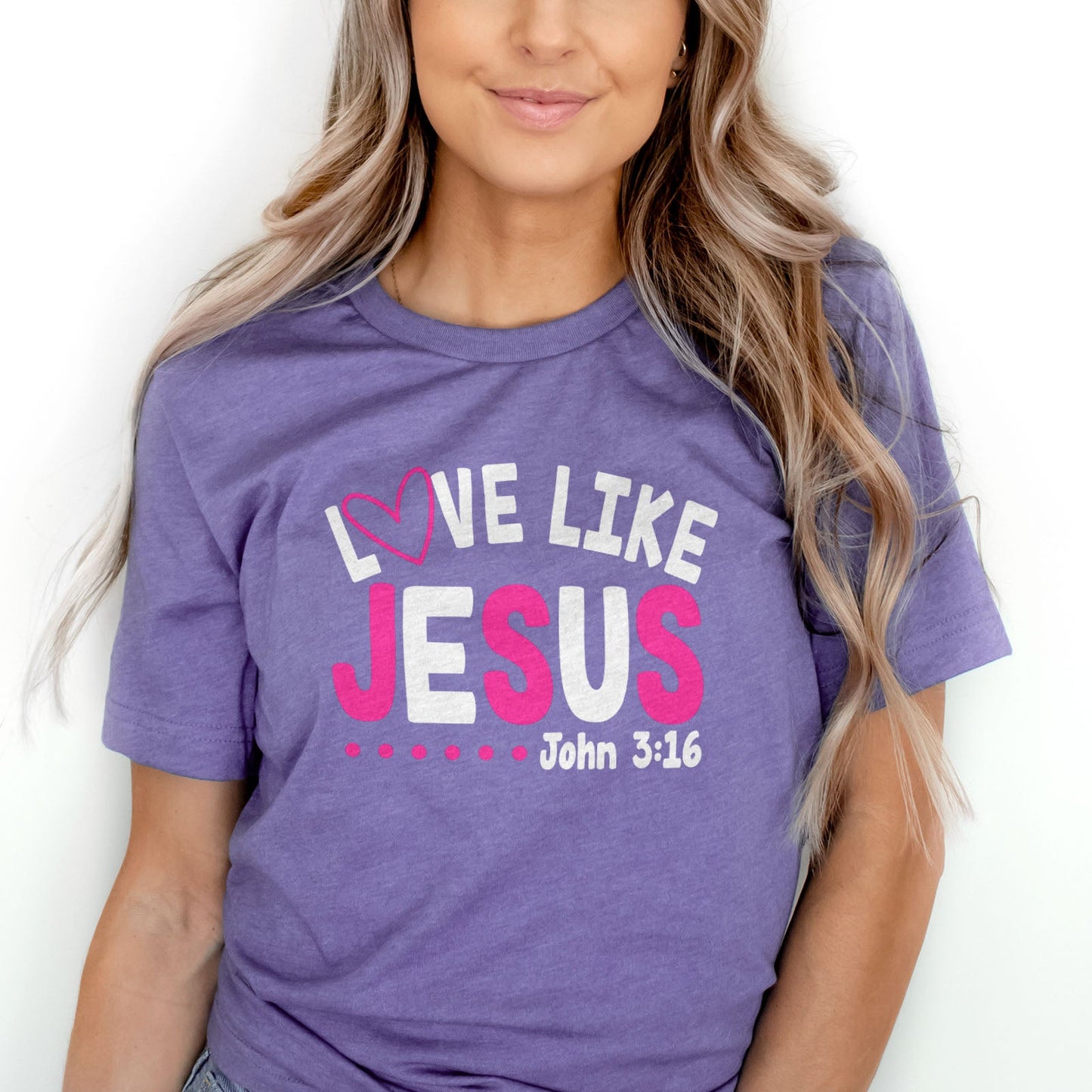 Love Like Jesus John 3:16 Tee Shirts For Women - Christian Shirts for Women - Religious Tee Shirts