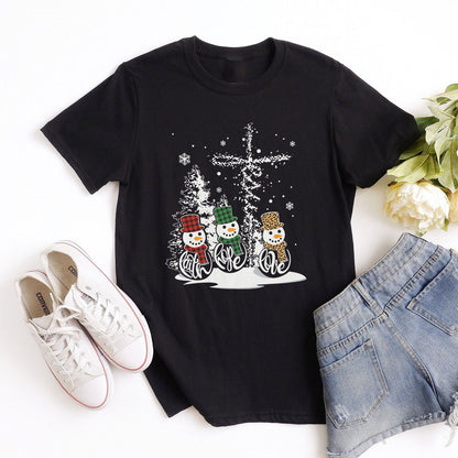 Faith Hope Love Jesus Christmas Tee Shirts For Women - Christian Shirts for Women - Religious Tee Shirts