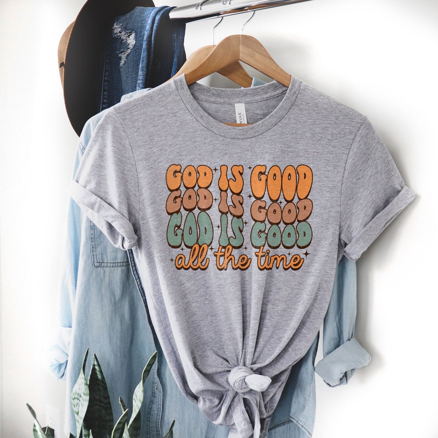 God Is Good All The Time Fall Tee Shirts For Women - Christian Shirts for Women - Religious Tee Shirts