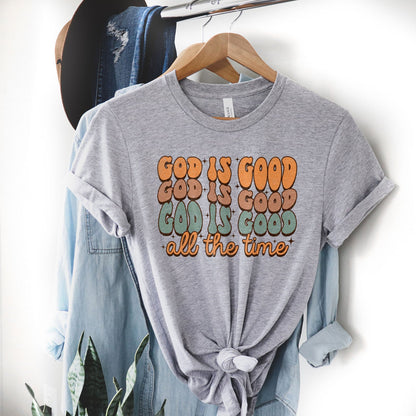 God Is Good All The Time Fall Tee Shirts For Women - Christian Shirts for Women - Religious Tee Shirts