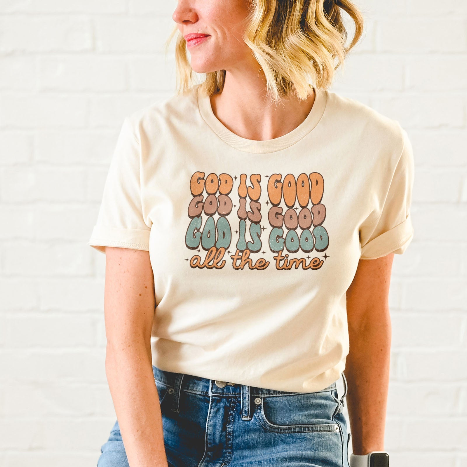 God Is Good All The Time Fall Tee Shirts For Women - Christian Shirts for Women - Religious Tee Shirts
