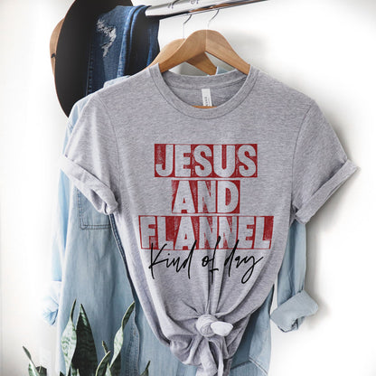 Jesus An Flannel Kind Of Day Tee Shirts For Women - Christian Shirts for Women - Religious Tee Shirts