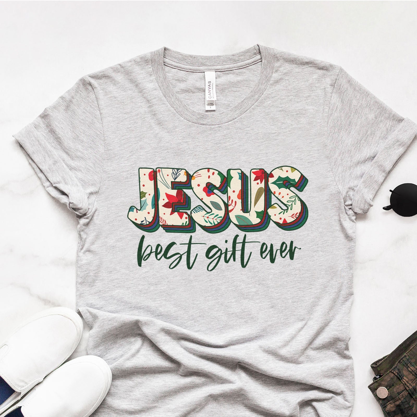 Jesus Best Gift Ever Tee Shirts For Women - Christian Shirts for Women - Religious Tee Shirts