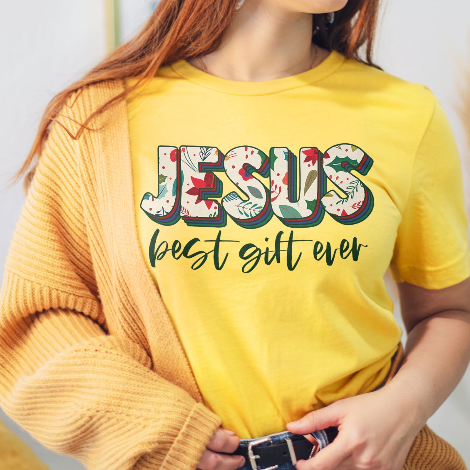 Jesus Best Gift Ever Tee Shirts For Women - Christian Shirts for Women - Religious Tee Shirts