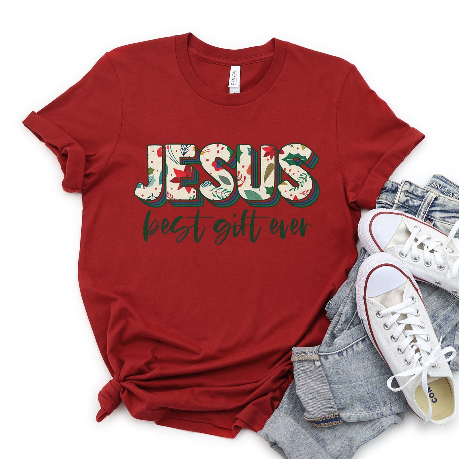 Jesus Best Gift Ever Tee Shirts For Women - Christian Shirts for Women - Religious Tee Shirts