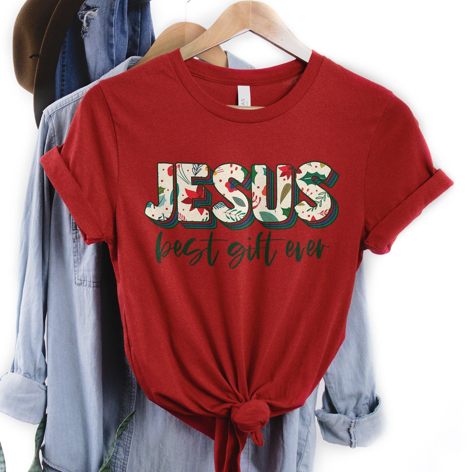 Jesus Best Gift Ever Tee Shirts For Women - Christian Shirts for Women - Religious Tee Shirts