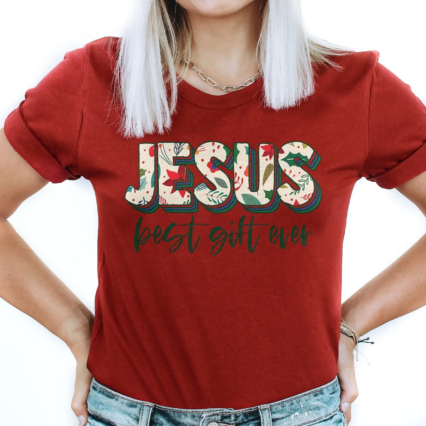 Jesus Best Gift Ever Tee Shirts For Women - Christian Shirts for Women - Religious Tee Shirts