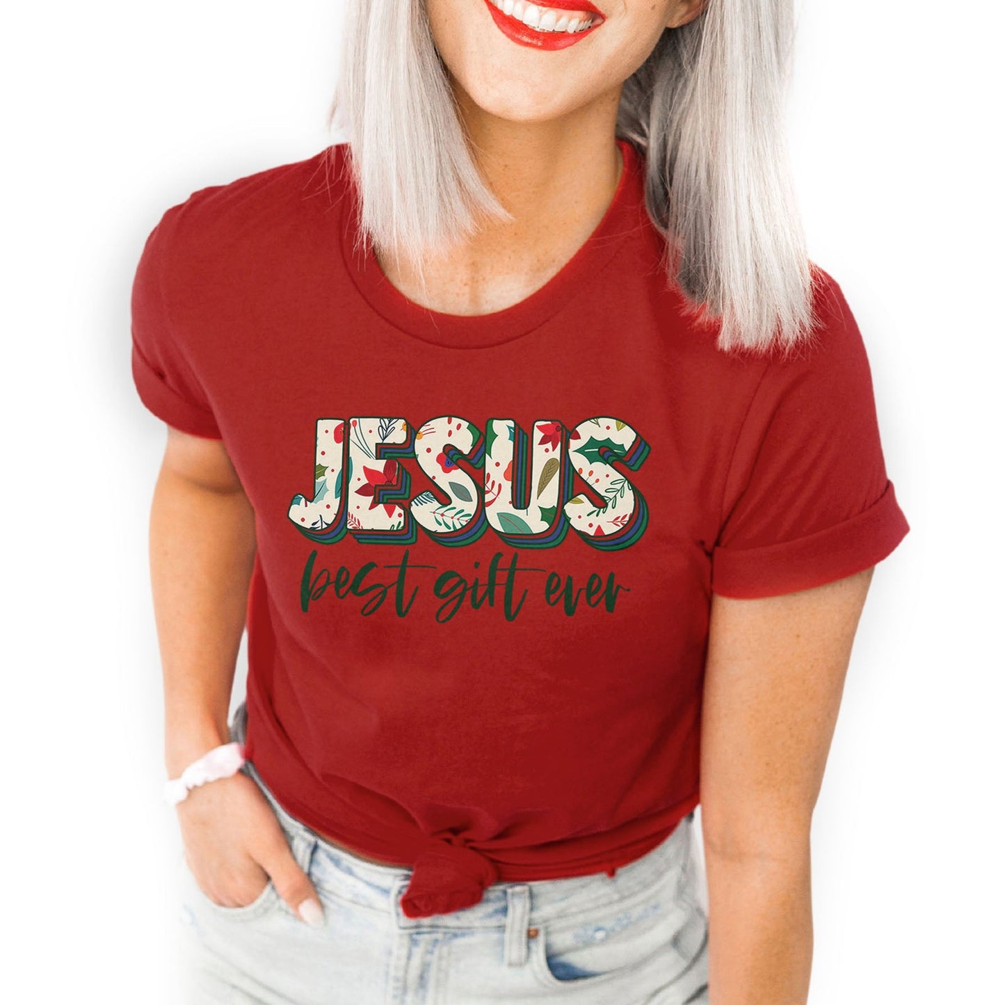 Jesus Best Gift Ever Tee Shirts For Women - Christian Shirts for Women - Religious Tee Shirts