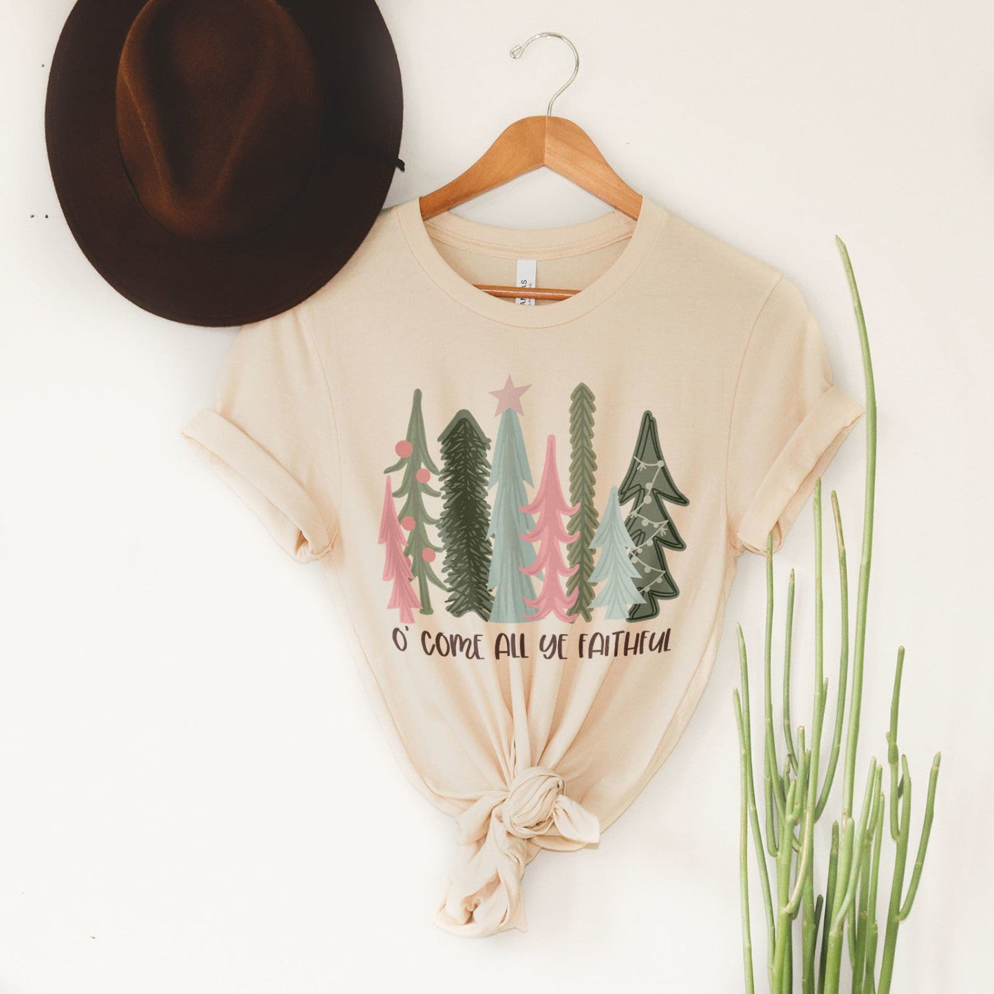 O Come All Ye Faithful Tee Shirts For Women - Christian Shirts for Women - Religious Tee Shirts