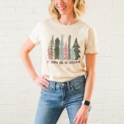 O Come All Ye Faithful Tee Shirts For Women - Christian Shirts for Women - Religious Tee Shirts