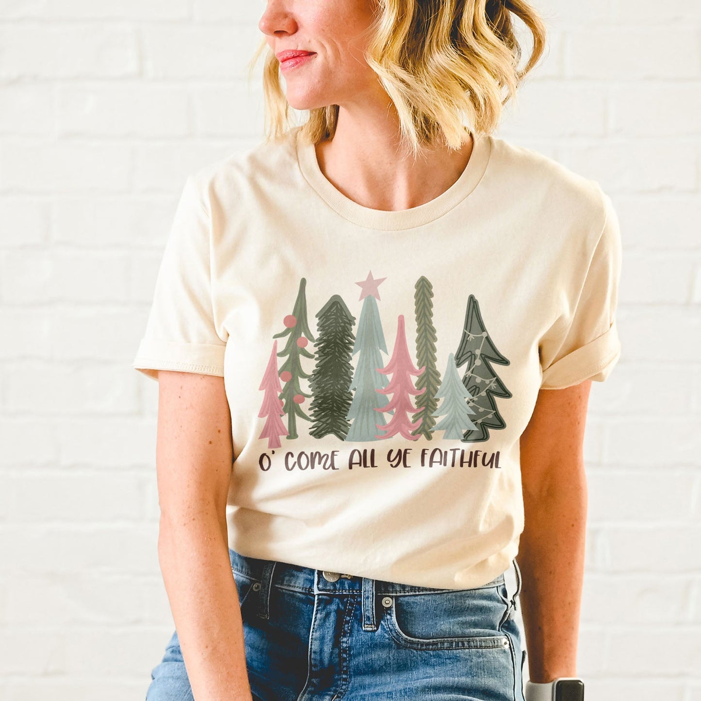 O Come All Ye Faithful Tee Shirts For Women - Christian Shirts for Women - Religious Tee Shirts