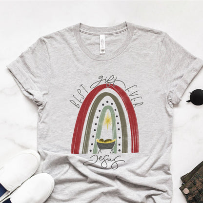 Rainbow Best Gift Ever Jesus Tee Shirts For Women - Christian Shirts for Women - Religious Tee Shirts