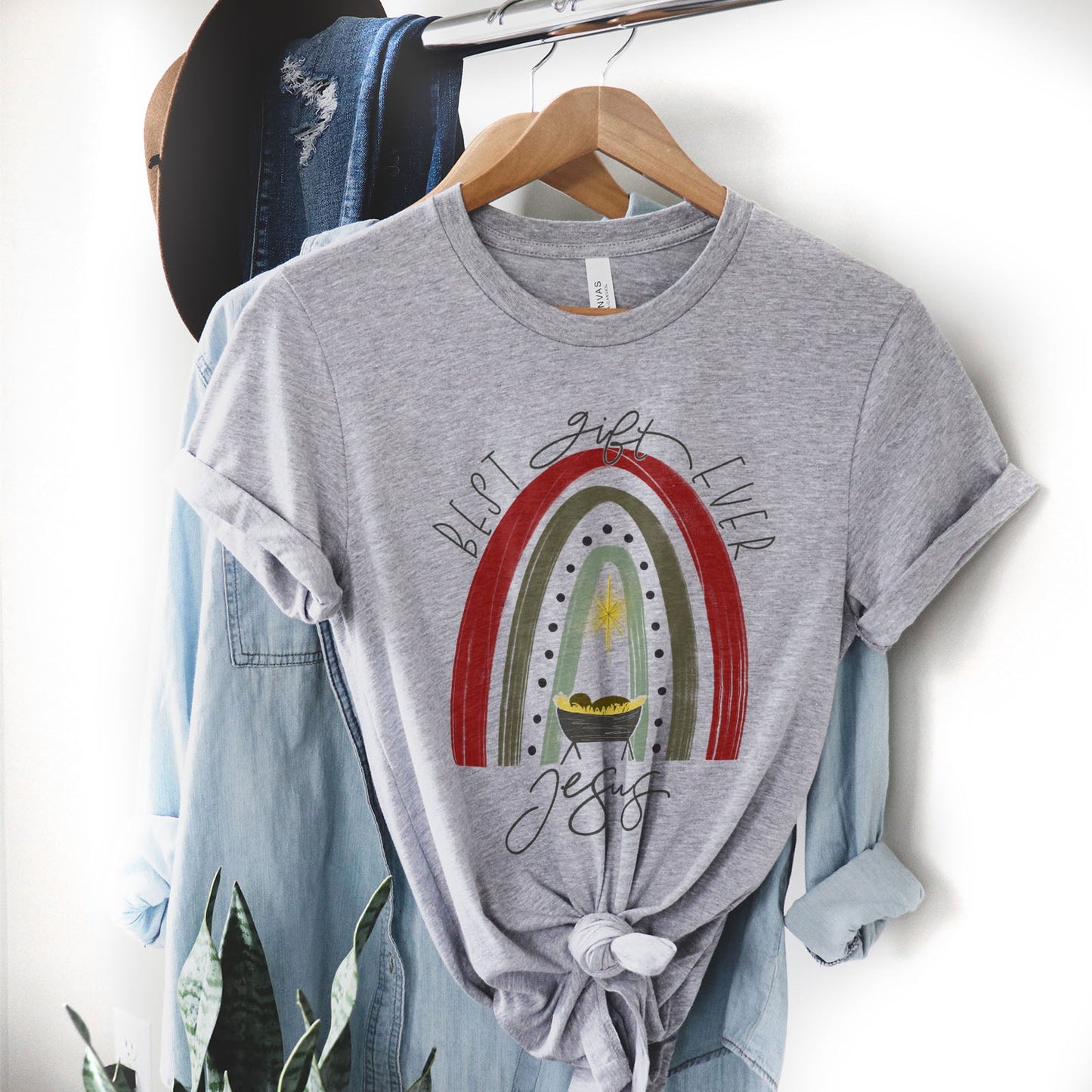 Rainbow Best Gift Ever Jesus Tee Shirts For Women - Christian Shirts for Women - Religious Tee Shirts