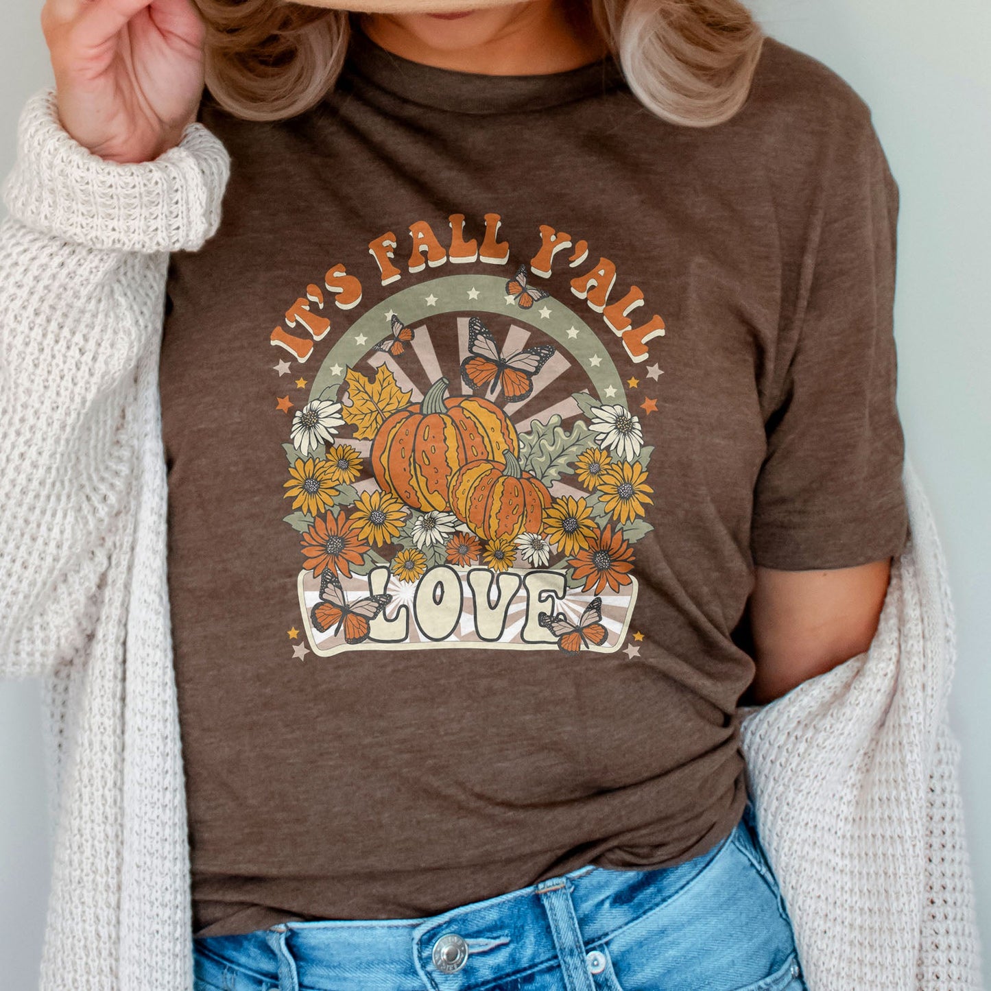 It's Fall Y'all Retro Tee Shirts For Women - Christian Shirts for Women - Religious Tee Shirts