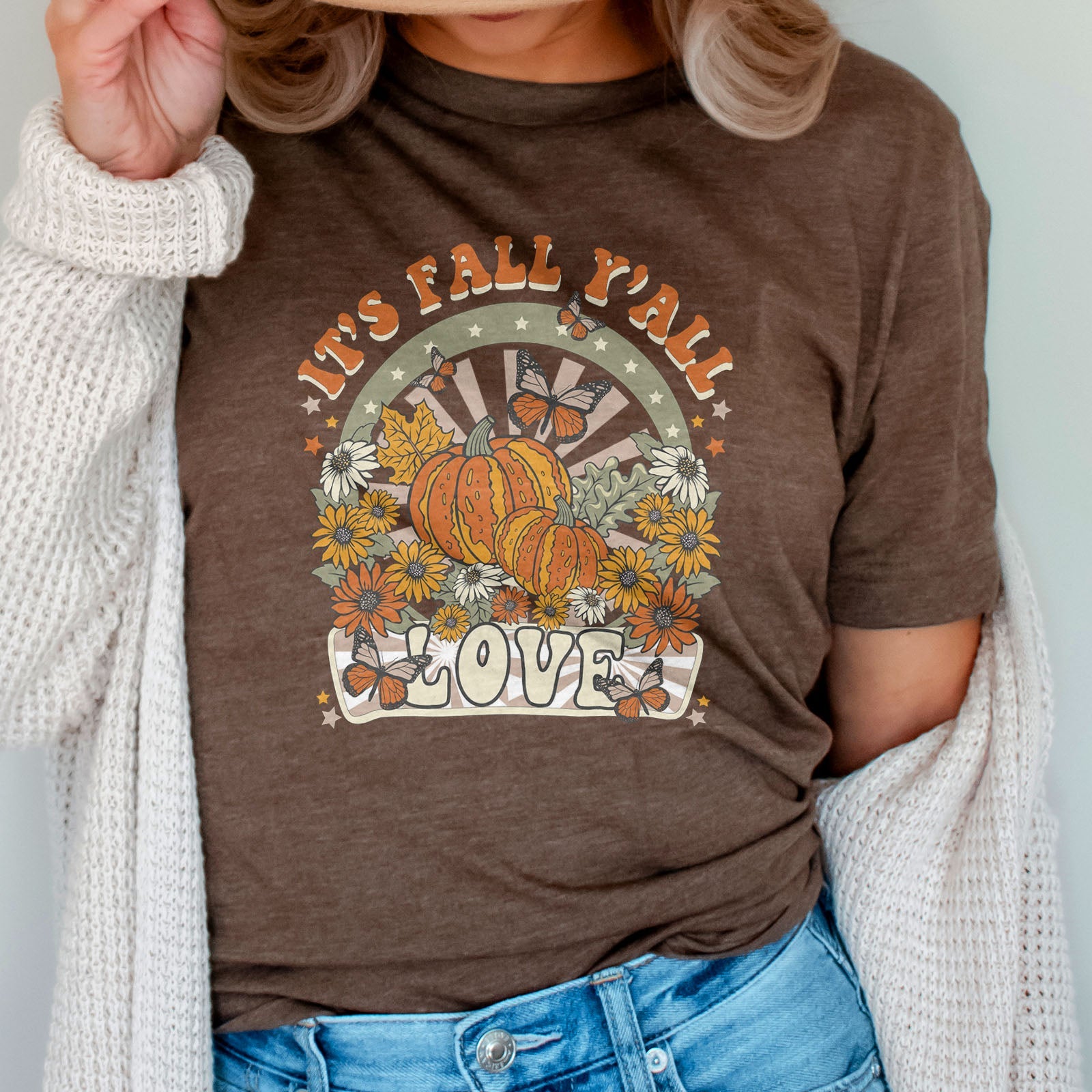 It's Fall Y'all Retro Tee Shirts For Women - Christian Shirts for Women - Religious Tee Shirts