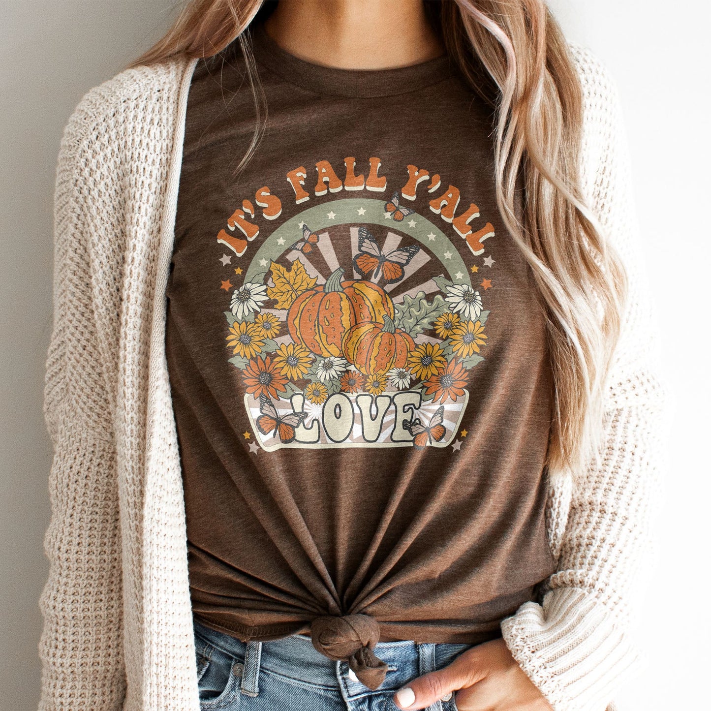 It's Fall Y'all Retro Tee Shirts For Women - Christian Shirts for Women - Religious Tee Shirts