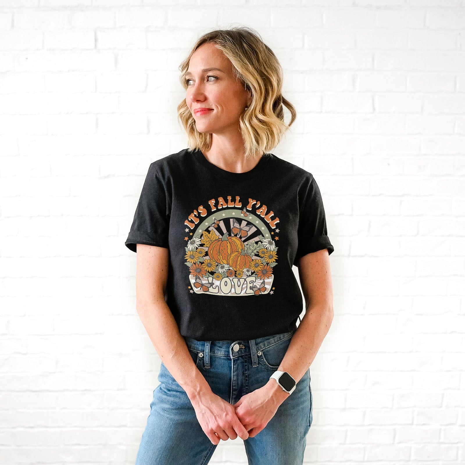 It's Fall Y'all Retro Tee Shirts For Women - Christian Shirts for Women - Religious Tee Shirts