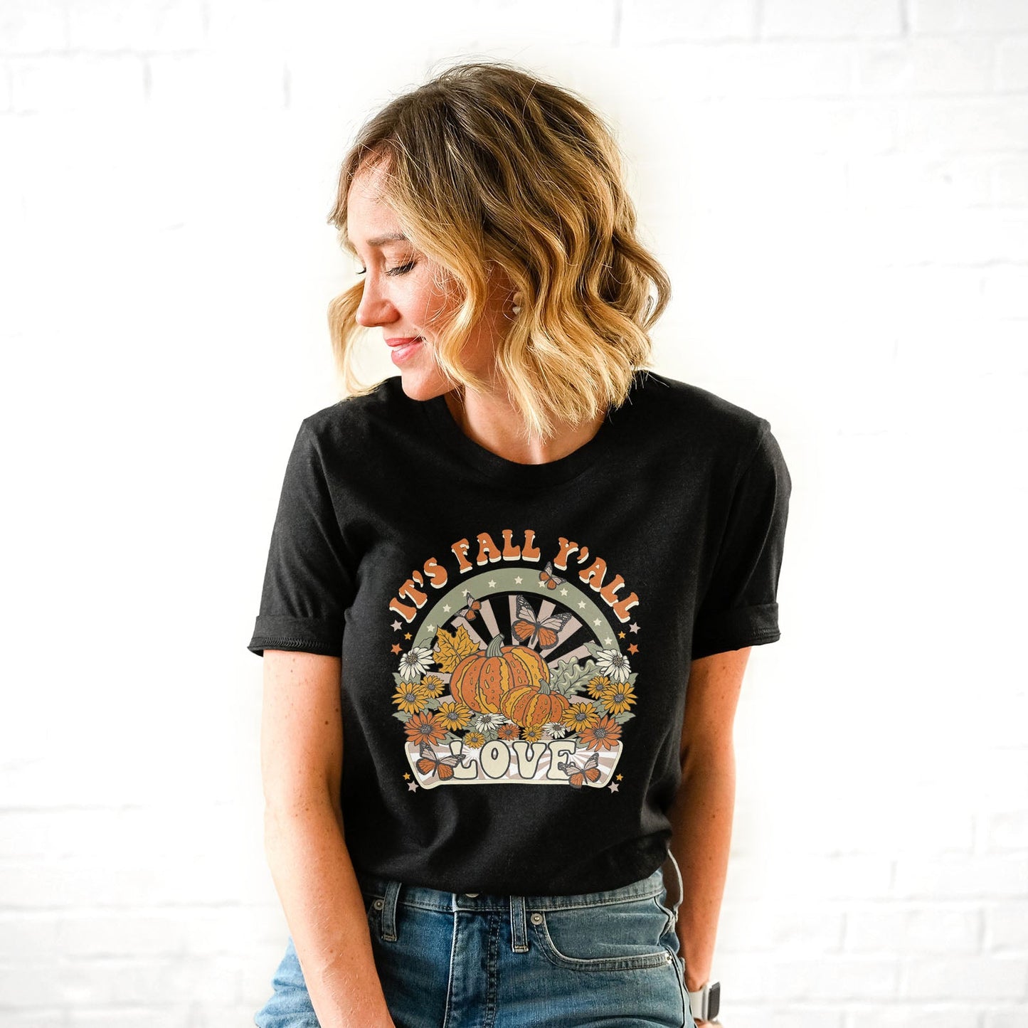 It's Fall Y'all Retro Tee Shirts For Women - Christian Shirts for Women - Religious Tee Shirts