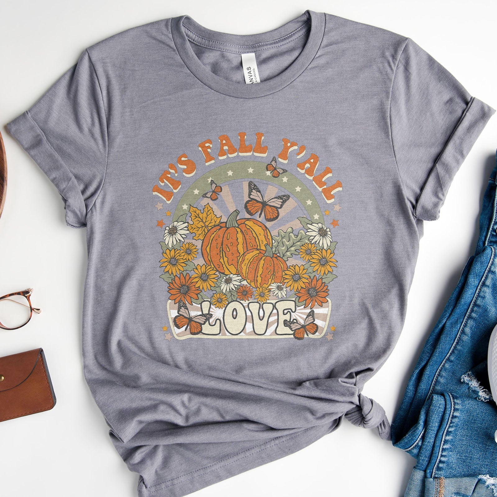 It's Fall Y'all Retro Tee Shirts For Women - Christian Shirts for Women - Religious Tee Shirts