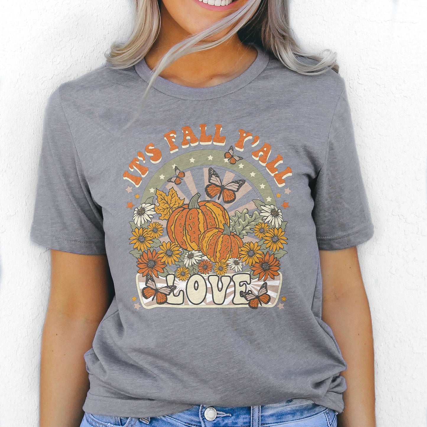 It's Fall Y'all Retro Tee Shirts For Women - Christian Shirts for Women - Religious Tee Shirts