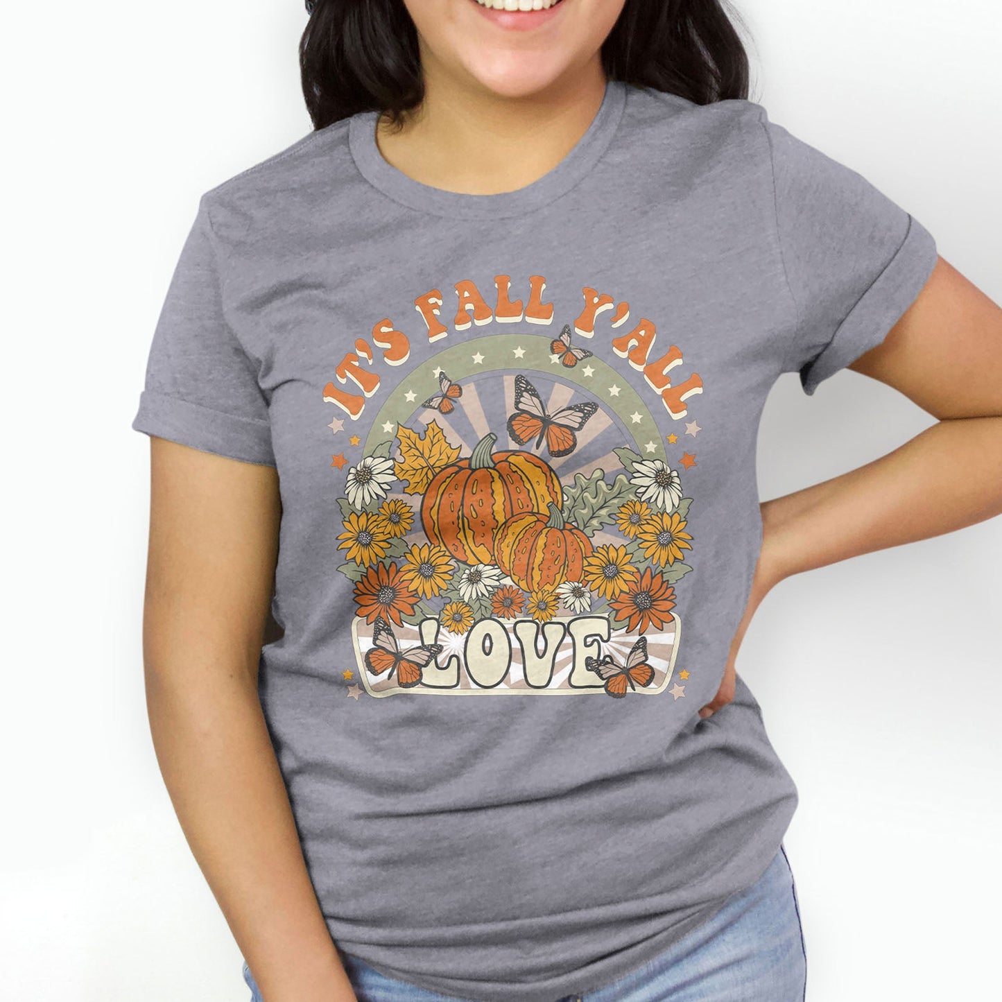 It's Fall Y'all Retro Tee Shirts For Women - Christian Shirts for Women - Religious Tee Shirts