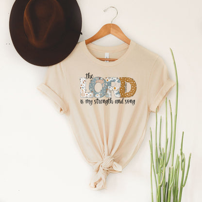 The Lord Is My Strength Fall Tee Shirts For Women - Christian Shirts for Women - Religious Tee Shirts