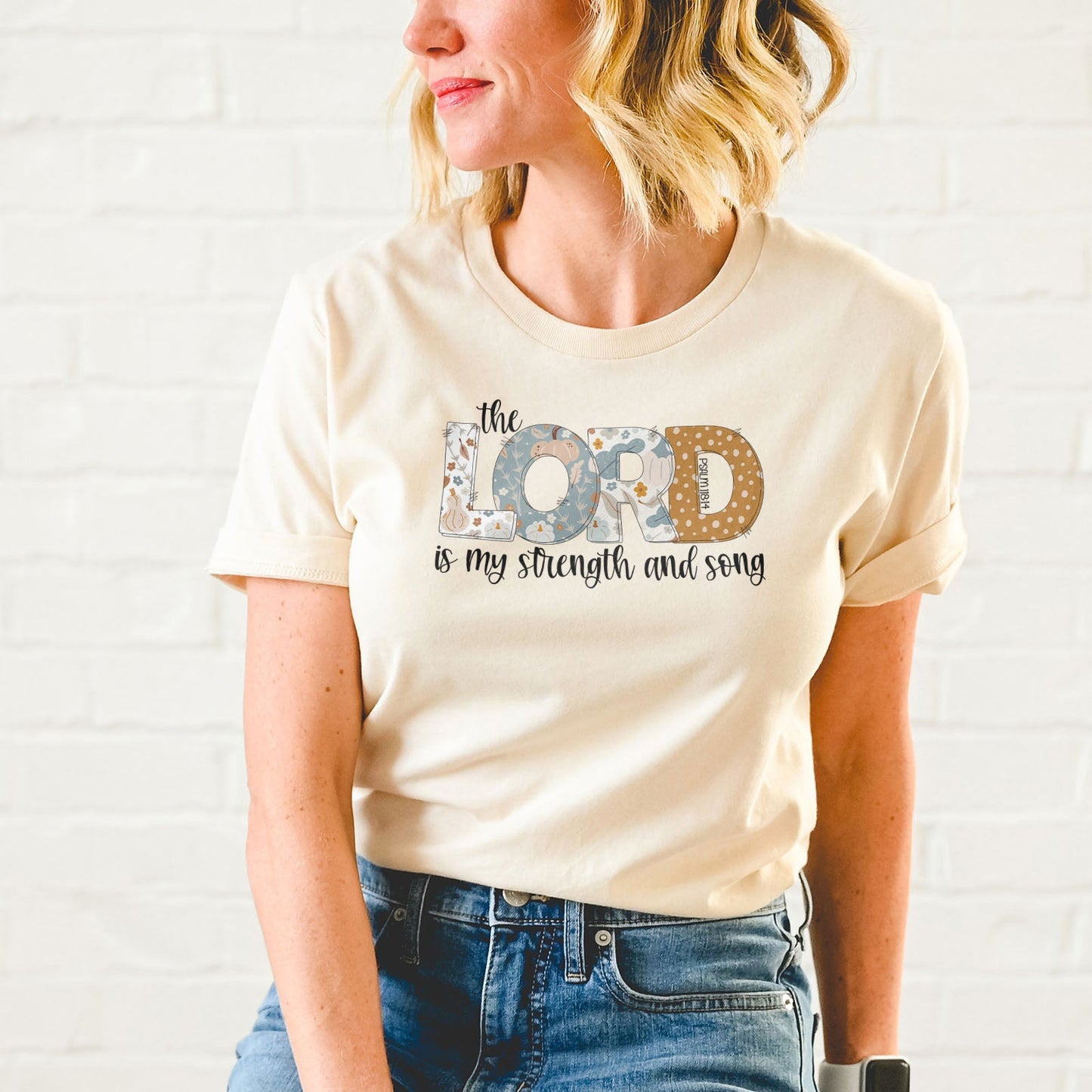 The Lord Is My Strength Fall Tee Shirts For Women - Christian Shirts for Women - Religious Tee Shirts