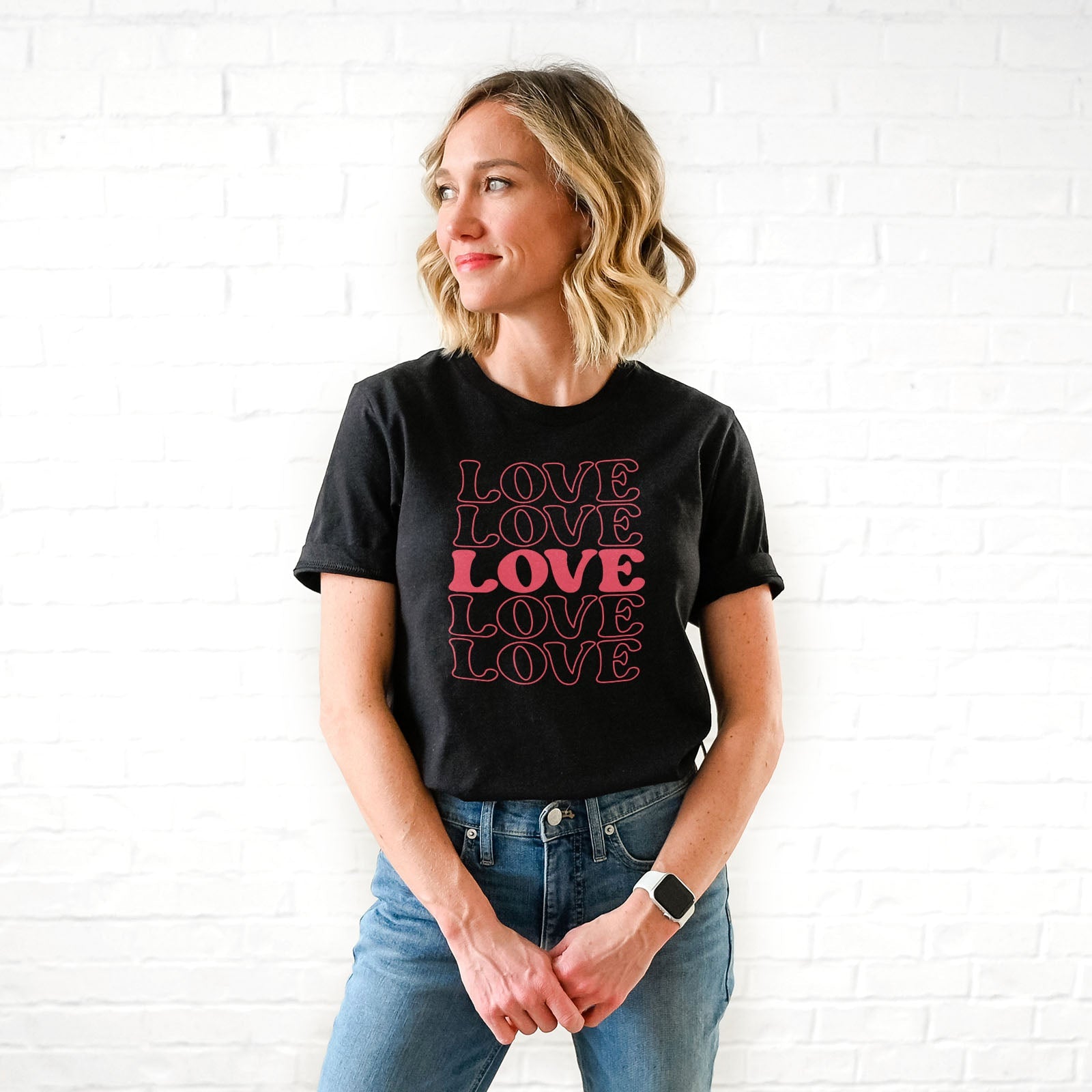 Stacked Love Tee Shirts For Women - Christian Shirts for Women - Religious Tee Shirts