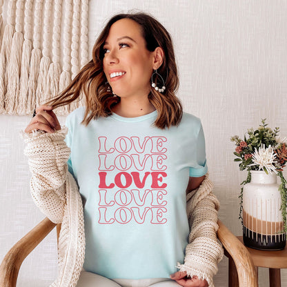 Stacked Love Tee Shirts For Women - Christian Shirts for Women - Religious Tee Shirts